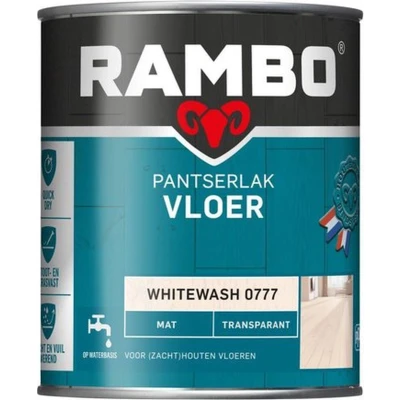 Afbeelding van Rambo Pantserlak Vloer Transparant Mat Sneldrogend Vocht &amp; Vuilwerend Whitewash 0.75L
