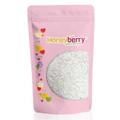 Afbeelding van Natuurlijke en eetbare vermicelli gebak, 200 g, kleurrijke decoratieve suikervermicelli, ideaal voor het versieren van taarten, koekjes desserts, geproduceerd in de EU (witte confetti)