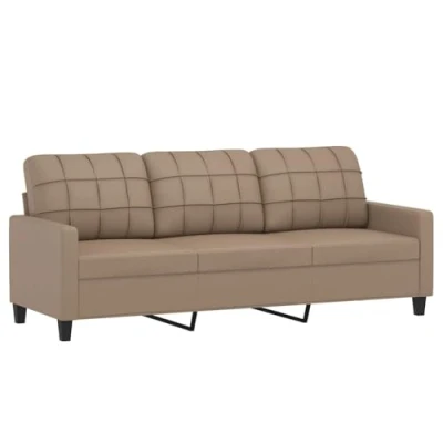 Image de vidaXL Canapé à 3 places Cappuccino 180 cm Similicuir359342