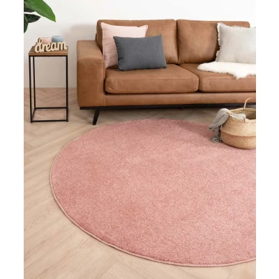 Afbeelding van Rond Tapijt/Vloerkleed Fine Roze 80 Cm