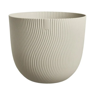 Afbeelding van Elho Sereh Rond 40 Bloempot voor Binnen &amp; Buiten 100% Gerecycled Plastic Ø 39.0 x H 33.3 cm Paddenstoel Beige