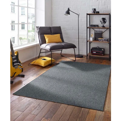 Afbeelding van Laagpolig Tapijt/Vloerkleed Fleur Antraciet 80x150 Cm