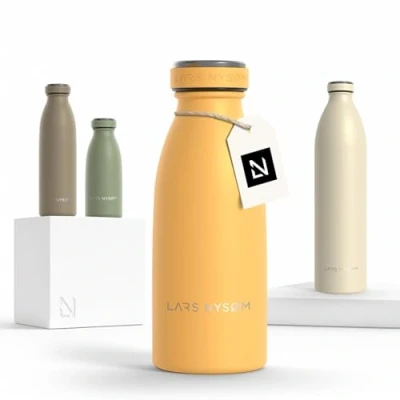 Afbeelding van LARS NYSØM &#039;Ren&#039; Roestvrijstalen drinkfles 350ml BPA vrij geïsoleerde waterfles 0,35 Liter Spicy Mustard