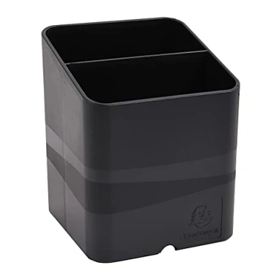 Afbeelding van Exacompta Ref. 677014D 1 Pen CUBE ECOBLACK Met 2 vakken in verschillende Afmetingen en hoogte 7,4x7,4x9,3 cm Kleur: zwart