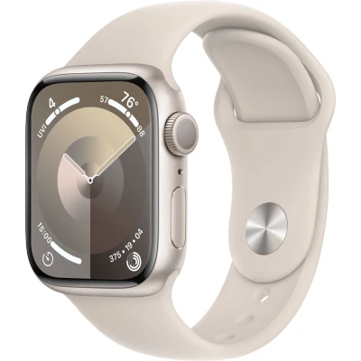 Image de Apple Watch Series 9 41mm Or (Bracelet Silicone Doré M/L)