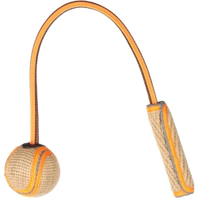 Afbeelding van Flamingo Juru Speelgoed Honden Hs Trektouw + Bal Rol Reflecterend Oranje 59x7x7cm 1st 190553