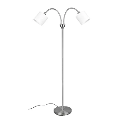 Afbeelding van Trio Leuchten Tommy Vloerlamp 2x E14 Nikkel Mat Wit