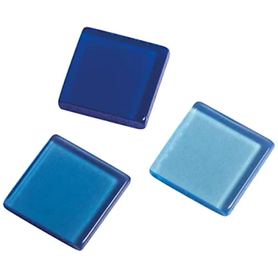 Afbeelding van Rayher 14540374 acryl mozaïek transparant 1 x cm, ca. 205 stuks, 50 g, blauwe tinten, vierkant, kunststof stenen, doorschijnend mozaïek,