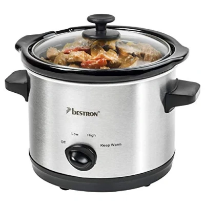 Afbeelding van Bestron Asc150 Slowcooker 1,5l Glazen Deksel Rvs