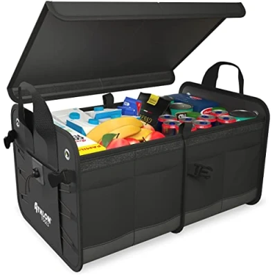 Afbeelding van ATHLON TOOLS Premium kofferbaktas met deksel Vergelijkingswinnaar 06/2020 zeer goed 60 liter XXL kofferbak organizer extra stabiele en waterdichte bodem antislip klittenband