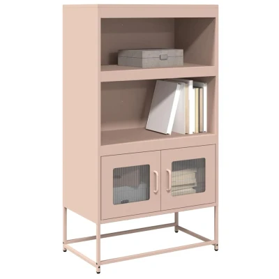 Afbeelding van vidaXL Hoge kast 68x39x123 cm staal roze