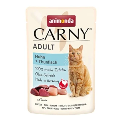 Afbeelding van animonda Carny Maaltijdzakjes 12 x 85 g Kattenvoer Kip &amp; Tonijn