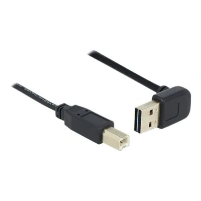 Image de Delock Easy Câble USB (M) 90 en angle réversible pour type B droit 2.0 3 m noir