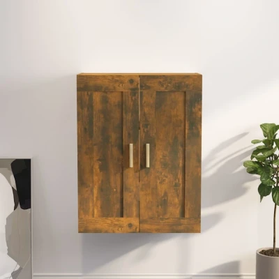 Afbeelding van Wandkast 69,5x32,5x90 cm bewerkt hout gerookt eikenkleurig