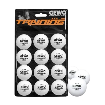 Afbeelding van Gewo Tafeltennisballen Training box van 12 3* Wit Ping Pong Ballen