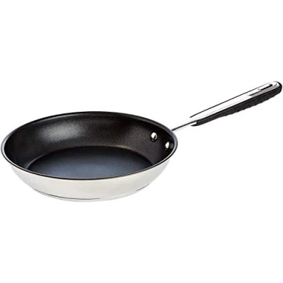 Afbeelding van Amazon Basics Braadpan, anti aanbaklaag, roestvrij staal, inductie, met handvat, 20 cm