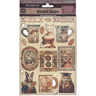 Afbeelding van Stamperia Alterego Colored Wooden Shape A5 (KLSP173)