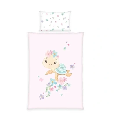 Afbeelding van Little Turtle Beddengoedset, kussensloop ca. 40 x 60 cm, met ritssluiting, 100% katoen renforcé 100 cm