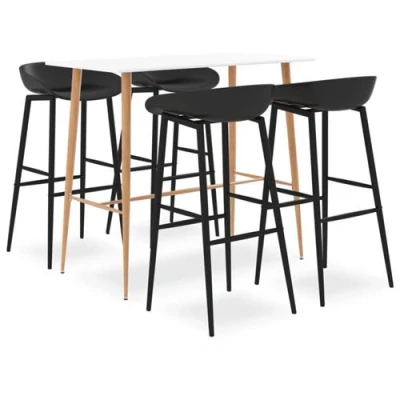 Afbeelding van vidaXL 5 delige Barset wit en zwart