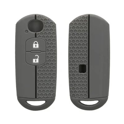 Afbeelding van kwmobile Coque clé de voiture compatible avec Mazda Keyless Go 2 Bouton accessoire Protection étui souple en silicone gris noir