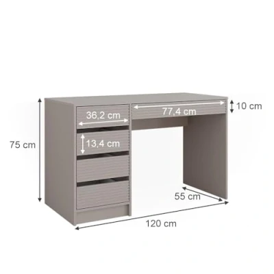 Afbeelding van Vicco Toilettafel Sherry, Kasjmier, 120 cm Zonder spiegel