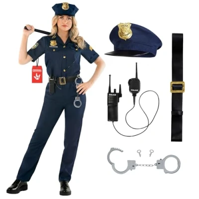 Afbeelding van Morph Politieagentenkostuum voor dames, politieagent, kostuum politiekostuum, Halloween kostuum, politie, carnavalskostuum, L