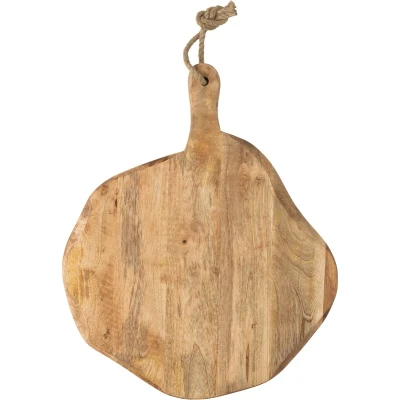 Afbeelding van J Line Organic Rond snijplank hout naturel L
