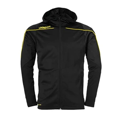 Afbeelding van Uhlsport Stream 22 Trainingsjas Met Capuchon Kind Zwart Limoen Geel Maat 152