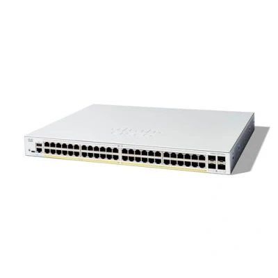 Image de Cisco Catalyst 1200 48P 4X Commutateur C3 intelligent 48 x 10/100/1000 (PoE+) + 4 10 Gigabit SFP+ Montable sur rack PoE+ (375 W)