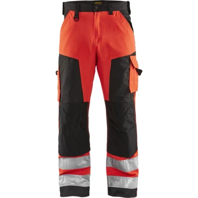Afbeelding van Blaklader Werkbroek High Vis zonder spijkerzakken 1566 1811 Rood/Zwart D128