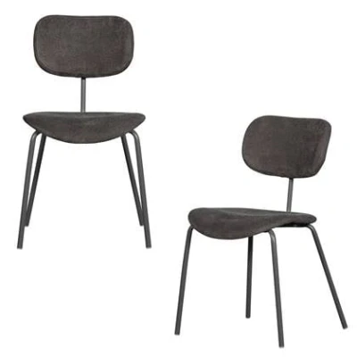 Afbeelding van WOOOD Link Eetkamerstoel Polyester BruinGrijs Set van 2