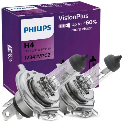 Afbeelding van PHILIPS 12342VPC2 Gloeilamp, verstraler H4 12V 60/55W Halogeen VOLKSWAGEN: Polo V Hatchback, GOLF 2, up! MINI: Hatchback