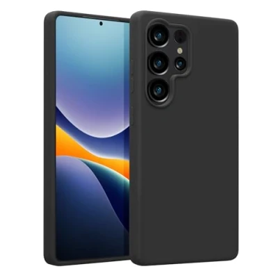Afbeelding van kwmobile telefoonhoesje geschikt voor Samsung Galaxy S25 Ultra Hoesje met siliconen coating Smartphone case in donkergrijs