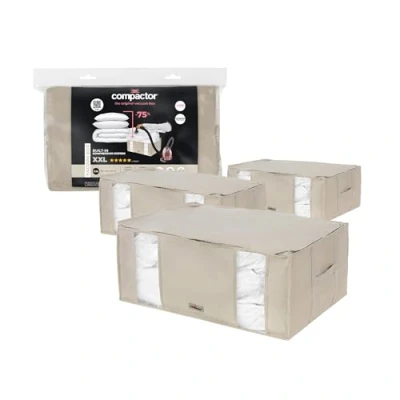 Afbeelding van COMPACTOR Set van 3 Vacuüm Opberghoezen, &quot;2.0&quot;, Maat XXL, Beige, RAN8790