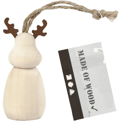 Afbeelding van Rendier, h: 7 cm, d: 3 populier, 1stuk