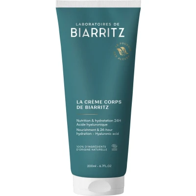 Afbeelding van Laboratoires de Biarritz lichaamscrème voeding en hydratatie 24 uur veganistische formule biologisch gecertificeerd gemaakt in Frankrijk 200 ml