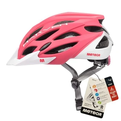 Afbeelding van Meteor Fietshelm Marven S 52 56 cm koraal/wit
