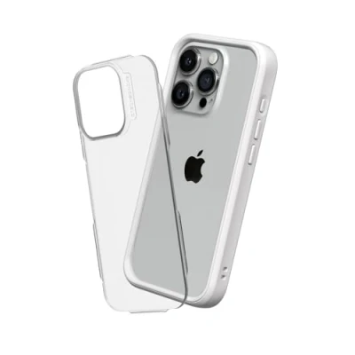 Afbeelding van RHINOSHIELD Hoesje compatibel met [iPhone 15 Pro] Mod NX personaliseerbare dunne bescherming schokabsorberende technologie [BPA vrij] wit