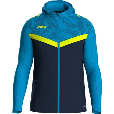 Afbeelding van Jako Iconic Jas Met Kap Heren Marine / Blauw Fluogeel Maat: 4XL