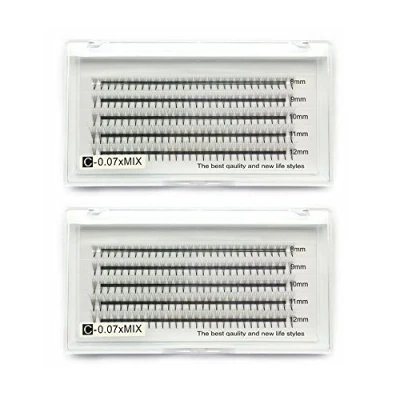 Afbeelding van EMEDA 2 trays 5D volume wimperextensions 0,07 mm krul C wimpers in cluster Russisch volume, 3D volumineuze natuurlijke look, professioneel, lash