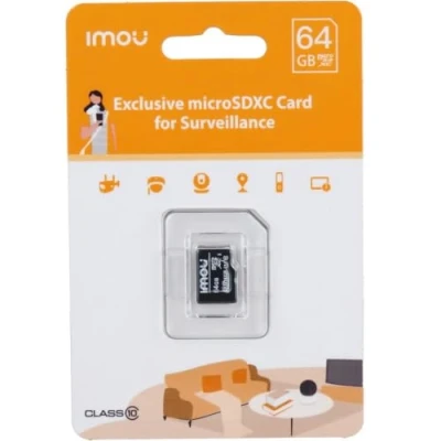 Afbeelding van Imou Micro SD kaart 64 GB SDXC geheugenkaart snel Full HD tot 95/25 MB/s UHS I adapter voor smartphone, tablet, actiecamera, drone en laptop, bewakingscamera