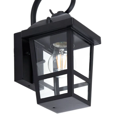 Afbeelding van Lindby Eloane buitenwandlamp, zwart, roestvrij staal, 29 cm