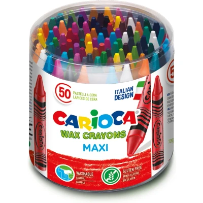 Afbeelding van Waskrijt Carioca Maxi pot á 50 stuks assorti