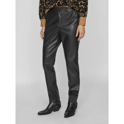 Afbeelding van VILA HIGH Waist Broek, Dames, Maat: 34, Black