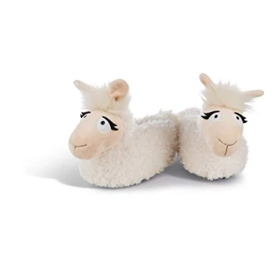 Afbeelding van NICI, Beige 44398 pluche pantoffels, lama, maat 38 41 (L), 44399