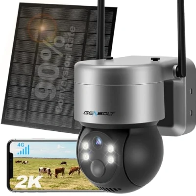 Afbeelding van GENBOLT 3G/4G bewakingscamera voor buiten, met simkaart, 2K LTE draadloze zonnecamera 6 W zonnepaneel, 10500 mAh, batterij PIR detectie, nachtzicht in kleur