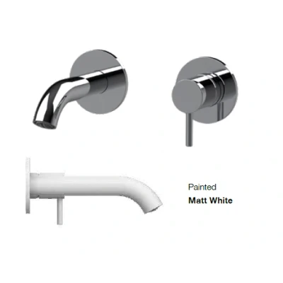 Afbeelding van SB Round inbouw wastafelmengkraan mat wit 102mm