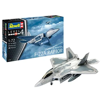 Afbeelding van 1:72 Revell 03858 Lockheed Martin F 22A Raptor Jet Fighter Plastic Modelbouwpakket