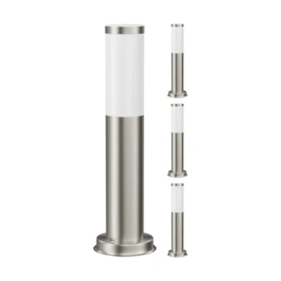 Afbeelding van ledscom.de 4 stuks padlicht/lichtklem/tuinlamp PORU voor buiten, IP44, 39 cm, roestvrij staal, 1 x E27 max. 40 W