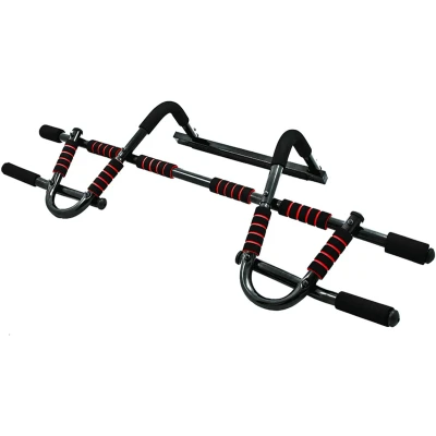 Afbeelding van Tunturi Multifunctionele Deurtrainer fitness set Door Gym Optrekstang Opdrukstang Zwart Deluxe Incl. gratis app